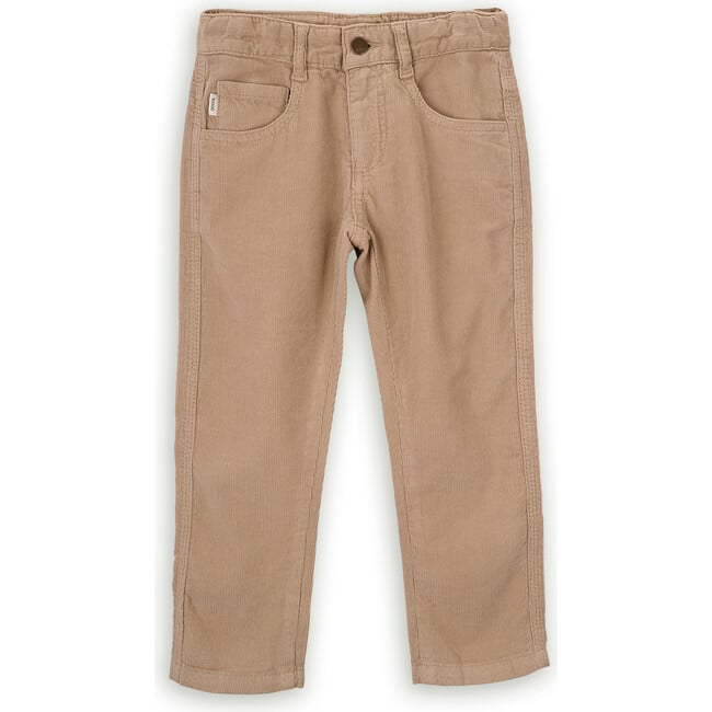 Jake Cotton Corduroy Adjustable Elastic Waist 5-Pocket Trousers, Beige