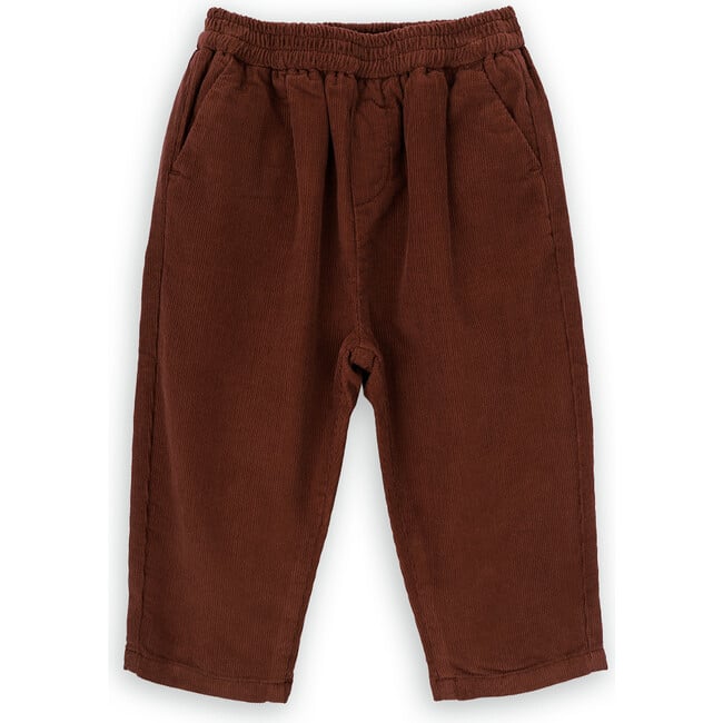 Jeremiah Cotton Corduroy Elastic Waist Front Pocket Trousers, Brown