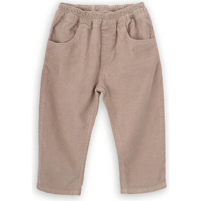 Babys Dylan Cotton Corduroy Elastic Waist Patch Pocket Pants, Beige