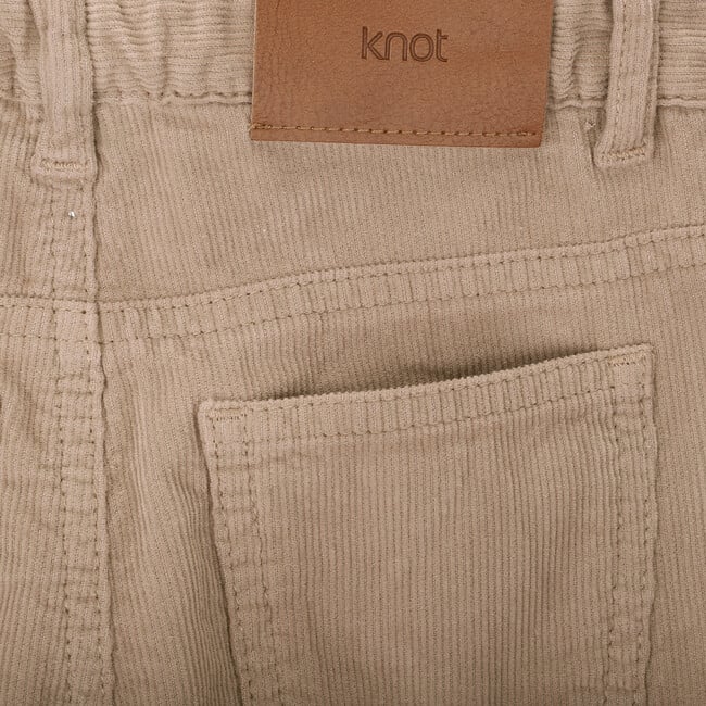 Jake Cotton Corduroy Adjustable Elastic Waist 5-Pocket Trousers, Beige - Pants - 4