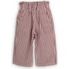 Girls Lizzie Striped Cotton Twill Elastic Waist Patch Pocket Trousers, Pink - Pants - 1 - thumbnail