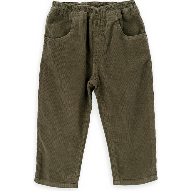 Babys Dylan Cotton Corduroy Elastic Waist Patch Pocket Pants, Green