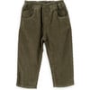 Babys Dylan Cotton Corduroy Elastic Waist Patch Pocket Pants, Green - Pants - 1 - thumbnail