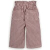 Girls Lizzie Striped Cotton Twill Elastic Waist Patch Pocket Trousers, Pink - Pants - 3