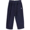 Babys Roger Cotton Corduroy Elastic Waist Patch Pocket Trousers, Navy - Pants - 3