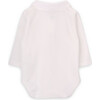 Babys Sky Organic Cotton Embroidered Collar Long Sleeve Snap Bodysuit, White - Onesies - 3