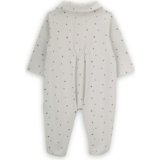 Babys Pencil Dotted Organic Cotton Classic Long Sleeve Collar Babygrow, Green - Footie Pajamas - 3