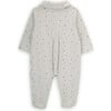 Babys Pencil Dotted Organic Cotton Classic Long Sleeve Collar Babygrow, Green - Footie Pajamas - 3