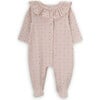 Babys Primroses Organic Cotton Ruffle Collar Long Sleeve Babygrow, Pink - Footie Pajamas - 1 - thumbnail