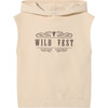 The Wild Sleeveless Ribbed Hem Relaxed Fit Lined Hoodie Vest, Sandshell - Sweatshirts - 1 - thumbnail