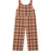 Plaid Quilted Sleeveless Wide Leg Jumpsuit, Chili Oil - Jumpsuits - 1 - thumbnail