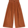 Corduroy Semi-Pleated Waist Wide Leg Trousers, Brown Sugar - Pants - 1 - thumbnail