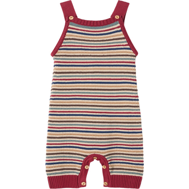 Baby Structure Stripes Knit Sleeveless Ribbed Hems Romper, Structure