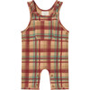 Baby Plaid Font Pocket Wooden Buttons Romper, Plaid - Rompers - 1 - thumbnail