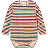 Baby Little Checks Print Long Sleeve Wooden Button Bodysuite, Little Checks - Onesies - 1 - thumbnail