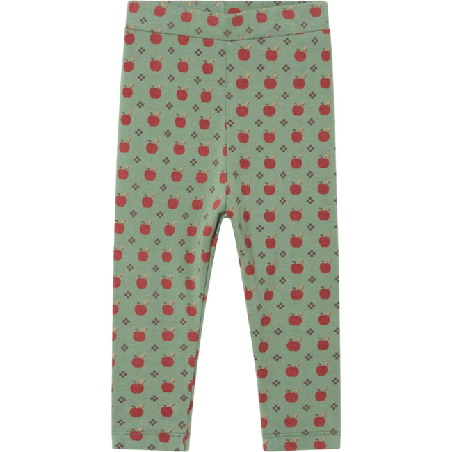 Baby Apples Print Straight Leg Leggings, Green Bay