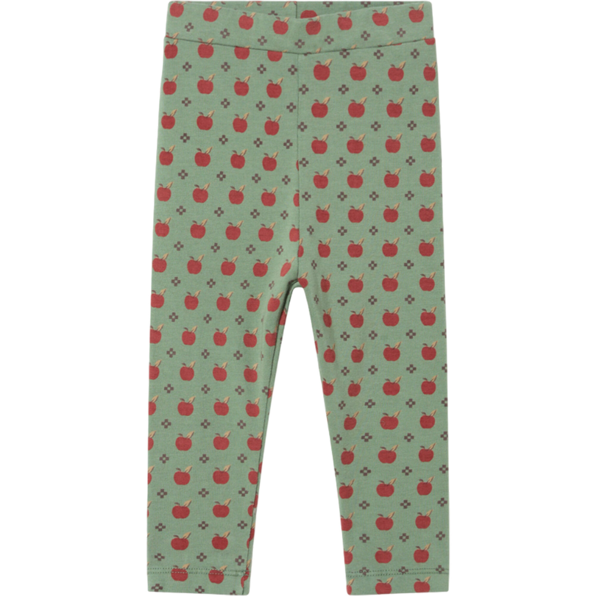Baby Apples Print Straight Leg Leggings, Green Bay - Leggings - 1