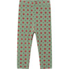 Baby Apples Print Straight Leg Leggings, Green Bay - Leggings - 1 - thumbnail