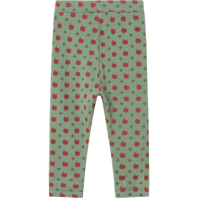 Baby Apples Print Straight Leg Leggings, Green Bay - Leggings - 2