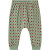 Baby Apples Print Elastic Waistband Ribbed Hems Sweatshirt Pants, Green Bay - Sweatpants - 1 - thumbnail