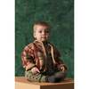 Baby Plaid Long Sleeve Side Pockets Wooden Button Jacket, Chili Oil - Jackets - 3