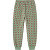 Apples Print Elastic Waistband Ribbed Hems Sweatshirt Pants, Green Bay - Sweatpants - 2