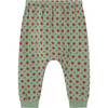 Baby Apples Print Elastic Waistband Ribbed Hems Sweatshirt Pants, Green Bay - Sweatpants - 2