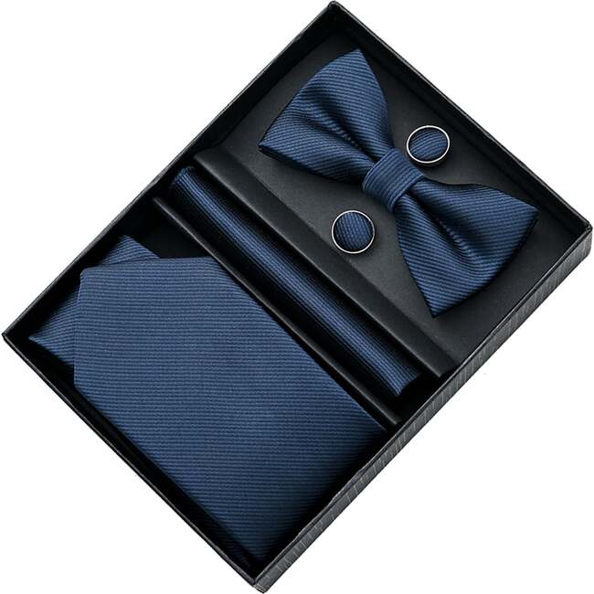 Lined Tie Set, Navy