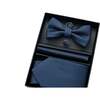 Lined Tie Set, Navy - Bowties & Ties - 2