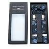 Floral Suspenders Set, Dark Blue - Bowties & Ties - 3