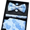 Floral Tie Set, Blue - Bowties & Ties - 2