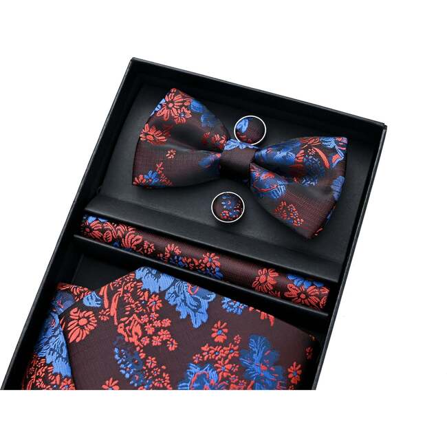 Floral Tie Set, Red & Blue - Bowties & Ties - 2