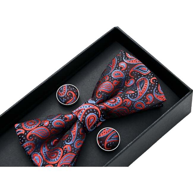 Paisley Bowtie Set, Red - Bowties & Ties - 2