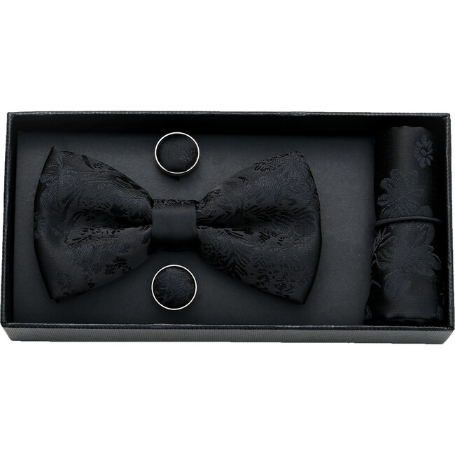 Floral Bowtie Set, Black - Bowties & Ties - 2