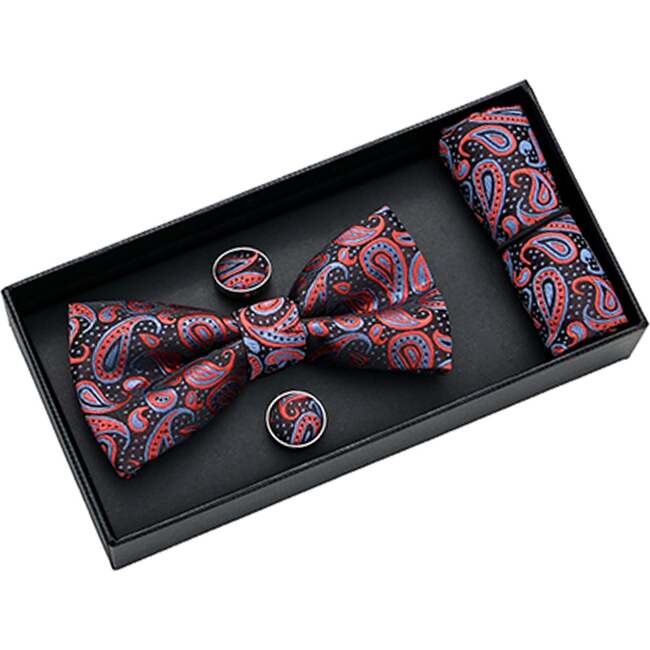 Paisley Bowtie Set, Red - Bowties & Ties - 4