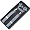 Dotted Suspenders Set, Silver - Bowties & Ties - 1 - thumbnail