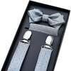 Dotted Suspenders Set, Silver - Bowties & Ties - 2