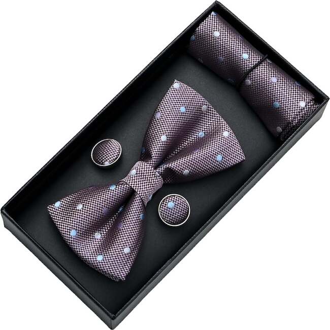 Dotted Bowtie Set, Purple