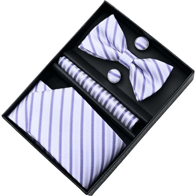 Striped Bowtie Set, Purple