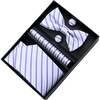 Striped Bowtie Set, Purple - Bowties & Ties - 1 - thumbnail