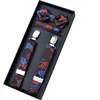 Floral Suspender Set, Burgundy - Bowties & Ties - 1 - thumbnail