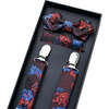 Floral Suspender Set, Burgundy - Bowties & Ties - 2