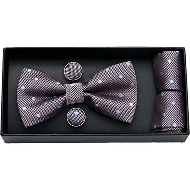 Dotted Bowtie Set, Purple - Bowties & Ties - 4