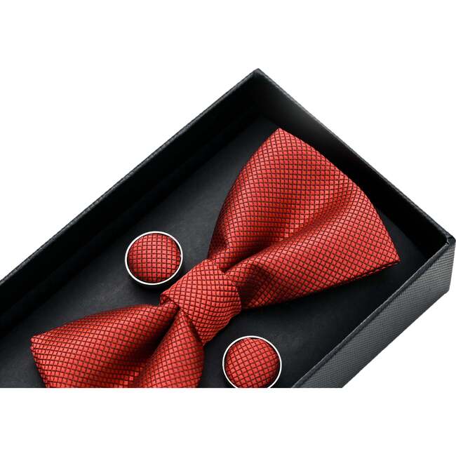 Crosshatch Bowtie Set, Orange - Bowties & Ties - 2