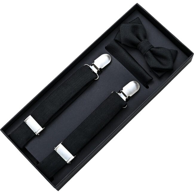 Lined Suspenders Set, Black