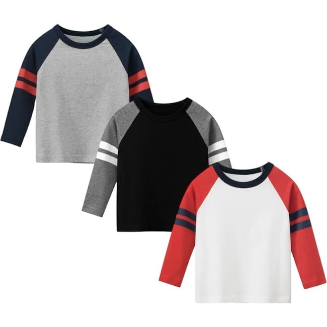 Long Sleeve Tees 3-Pack, Colorblock