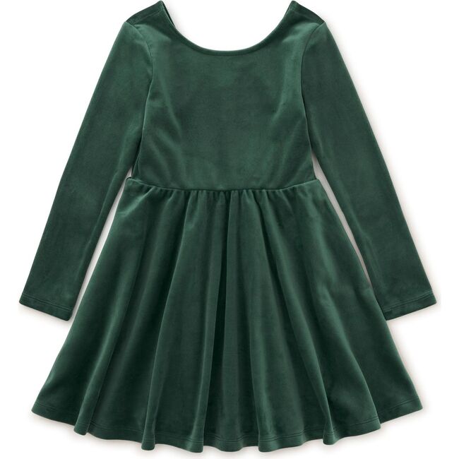 Velour Skater Dress, Pineneedle - Dresses - 1