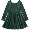 Velour Skater Dress, Pineneedle - Dresses - 1 - thumbnail