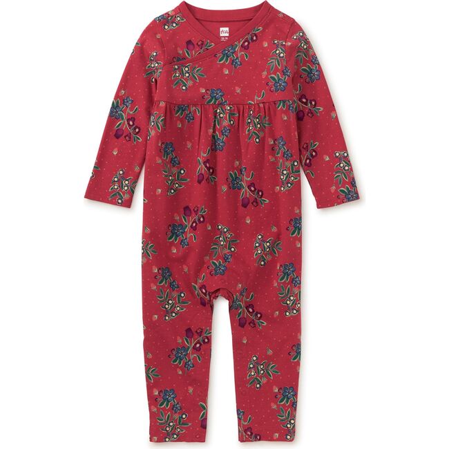 Wrap Neck Baby Romper, Turkish Tea Floral