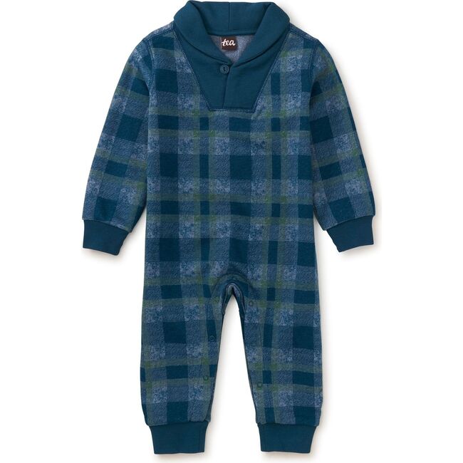 Shawl Collar Baby Romper, Lake Bafa Plaid